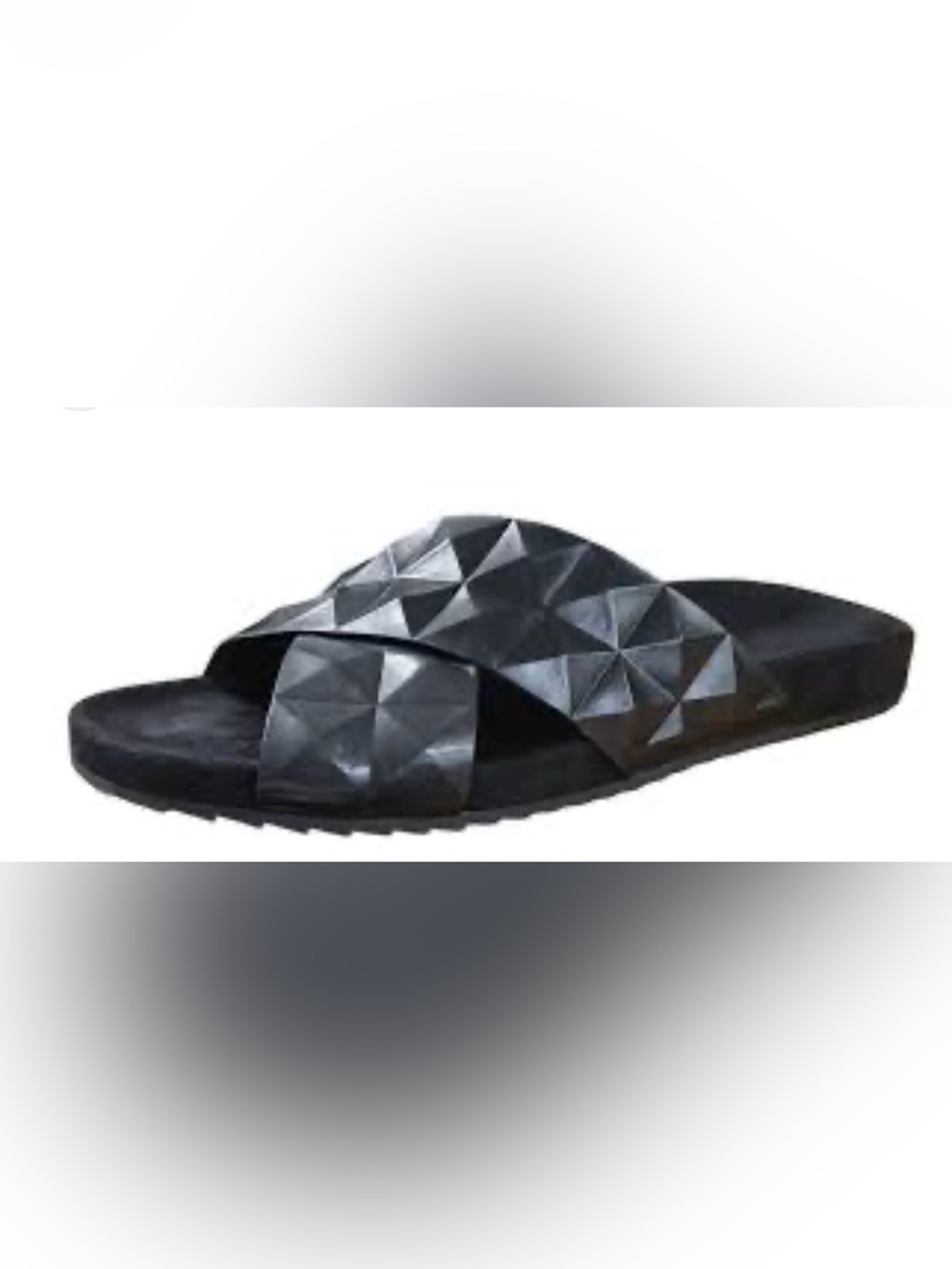 Rebecca Minkoff Black Geometric Slide minimalist comfy Sandals